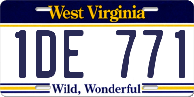 WV license plate 1DE771