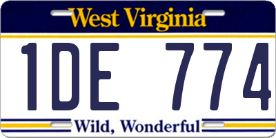 WV license plate 1DE774