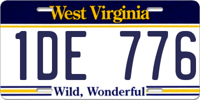 WV license plate 1DE776
