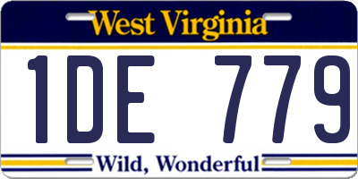 WV license plate 1DE779