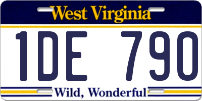 WV license plate 1DE790