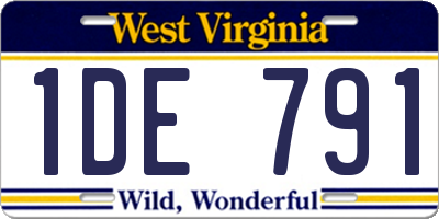 WV license plate 1DE791