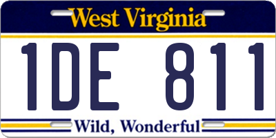 WV license plate 1DE811