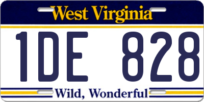 WV license plate 1DE828