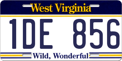 WV license plate 1DE856