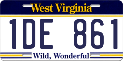 WV license plate 1DE861