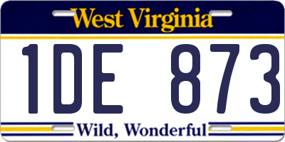 WV license plate 1DE873