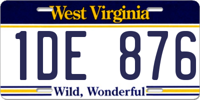 WV license plate 1DE876