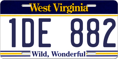 WV license plate 1DE882