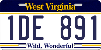 WV license plate 1DE891