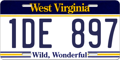 WV license plate 1DE897