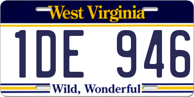 WV license plate 1DE946