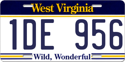 WV license plate 1DE956