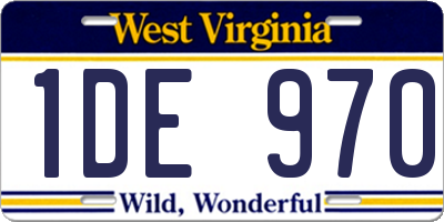 WV license plate 1DE970