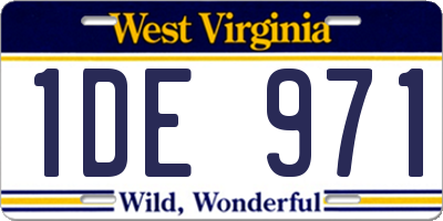 WV license plate 1DE971