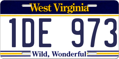 WV license plate 1DE973