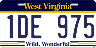 WV license plate 1DE975