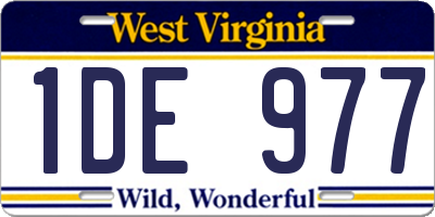 WV license plate 1DE977