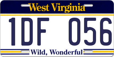 WV license plate 1DF056