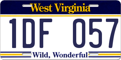 WV license plate 1DF057