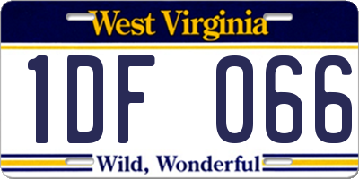WV license plate 1DF066