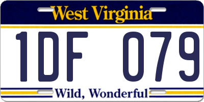 WV license plate 1DF079
