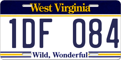 WV license plate 1DF084