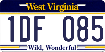 WV license plate 1DF085