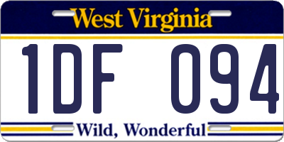 WV license plate 1DF094