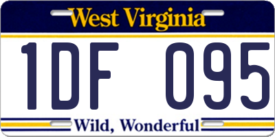 WV license plate 1DF095