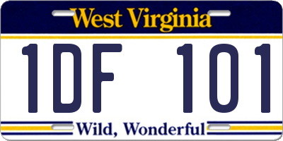 WV license plate 1DF101