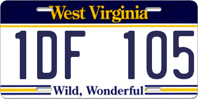 WV license plate 1DF105