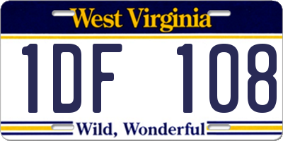 WV license plate 1DF108