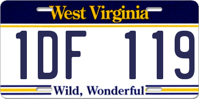 WV license plate 1DF119