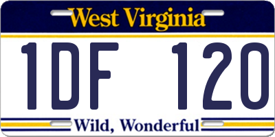 WV license plate 1DF120