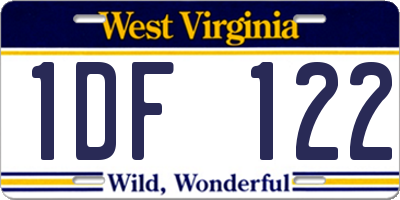 WV license plate 1DF122