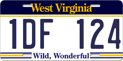 WV license plate 1DF124