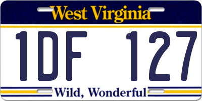 WV license plate 1DF127