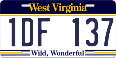 WV license plate 1DF137