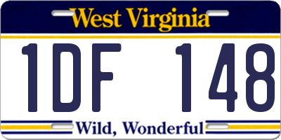 WV license plate 1DF148