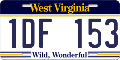 WV license plate 1DF153