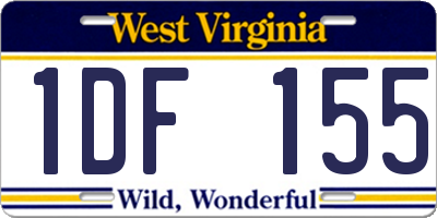 WV license plate 1DF155