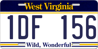 WV license plate 1DF156
