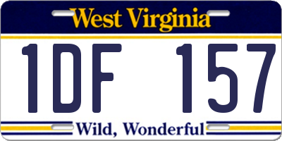 WV license plate 1DF157
