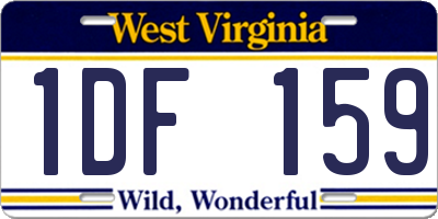 WV license plate 1DF159