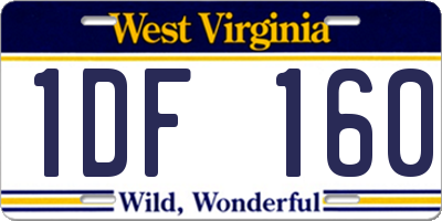 WV license plate 1DF160