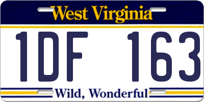 WV license plate 1DF163