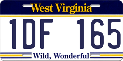 WV license plate 1DF165