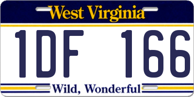 WV license plate 1DF166