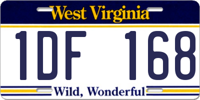 WV license plate 1DF168